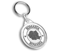 Destination Vinyl ltd 1 x Photo Keyring - Romania Map Flag Romanian Tourism |Keychain|Keyring|Charm| #40008
