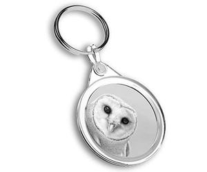 Destination Vinyl Ltd 1 x Photo Keyring - Wise Barn Owl Tyto Albahead |Keychain|Keyring|Charm| #36734