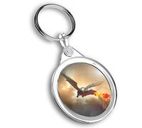 Destination Vinyl ltd 1 x Round Photo Keyring 3D Dragon Game Fire |Keychain|Keyring|Charm| #50001