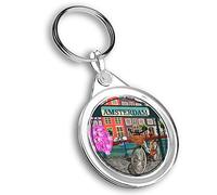Destination Vinyl ltd 1 x Round Photo Keyring Amsterdam Netherlands Holland Travel |Keychain|Keyring|Charm| #58697