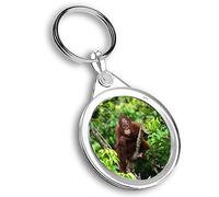 Destination Vinyl Ltd 1 x Round Photo Keyring Baby Orangutan Indonesia Monkey |Keychain|Keyring|Charm| #50168