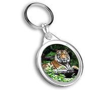 Destination Vinyl ltd 1 x Round Photo Keyring Bengal Tiger Big Cat Wild Animal |Keychain|Keyring|Charm| #50238