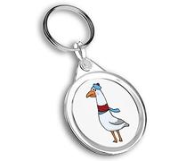 Destination Vinyl Ltd 1 x Round Photo Keyring Funny Seagull Seagul Bird Seaside Nautical Sailing |Keychain|Keyring|Charm| #170575