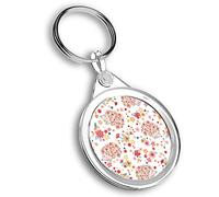Destination Vinyl ltd 1 x Round Photo Keyring Pink Flowery Hedgehog Garden Animals Mum |Keychain|Keyring|Charm| #170742