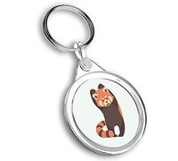 Destination Vinyl ltd 1 x Round Photo Keyring Red Panda Animals Bear Pattern |Keychain|Keyring|Charm| #170844