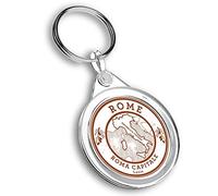 Destination Vinyl ltd 1 x Round Photo Keyring Rome Capital Map Italy Stamp |Keychain|Keyring|Charm| #61219