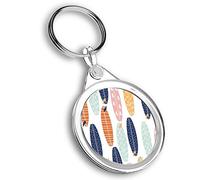 Destination Vinyl ltd 1 x Round Photo Keyring Surfboard Surf Sea Waves Beach Surfer |Keychain|Keyring|Charm| #170887