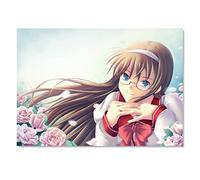 Destination Vinyl ltd 1x Art Print 6x4 Anime School Girl Glasses Roses Greeting Mini Poster 15 X 10 cm 280gsm Satin Gloss Photo Paper #50099