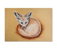 Destination Vinyl ltd 1x Art Print 6x4 Cute Fennec Fox Drawing Illustration Greeting Mini Poster 15 X 10 cm 280gsm Satin Gloss Photo Paper #50661