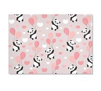 Destination Vinyl ltd 1x Art Print 6x4 Pink Birthday Panda Bears Hearts Balloon Greeting Mini Poster 15 X 10 cm 280gsm Satin Gloss Photo Paper #170726