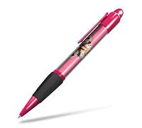 Destination Vinyl ltd 1x Pink Ballpoint Pen (Photo Insert) - Pink Space Giraffe Head - Soft Feel Finger Grip, Black Ink #63229