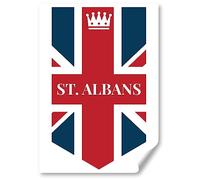 Destination Vinyl ltd 1x Poster A4 - St Albans England Flag Circle Vertical (Portrait) Art Print 21 X 29.7 cm 280gsm Satin Gloss Photo Paper #60815
