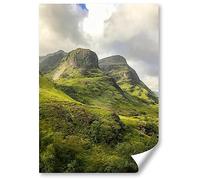 Destination Vinyl ltd 1x Poster A4 - Three Sisters Mountains Scotland Vertical (Portrait) Art Print 21 X 29.7 cm 280gsm Satin Gloss Photo Paper #52274