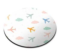 Destination Vinyl ltd Aeroplane Plane Pilot Clouds Sky Kids Flexible Round 5mm Rubber Mouse Mat Pad Office Home Novelty Printed Desk Accessory #170384