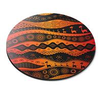 Destination Vinyl ltd African Ethnic Tribal Pattern Giraffe Flexible Round 5mm Rubber Mouse Mat Pad Office Home Novelty Printed Desk Accessory #50048