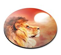 Destination Vinyl ltd African Lion Savannah Landscape King Sunset Flexible Round 5mm Rubber Mouse Mat Pad Office Home Novelty Printed Desk Accessory #50050