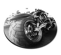 Destination Vinyl Ltd American Motorcycle Chopper Bike - Flexible Round 5mm Rubber Mouse Mat Pad Office Home Novelty Printed Desk Accessory 12429