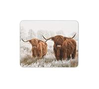 Destination Vinyl Ltd Angus Wild Cows Herd Mouse Mat Pad - Winter Highlands Computer #14591