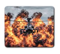 Destination Vinyl ltd Apache Army Attack Helicopter Fire Mouse Mat Pad Computer PC Laptop Gaming Office Home Desk Accessory Gadget 12474