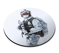 Destination Vinyl ltd Armed Forces Snow Warfare Army SAS Flexible Round 5mm Rubber Mouse Mat Pad Office Home Novelty Printed Desk Accessory #63006