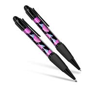 Destination Vinyl ltd Beautiful and comfortable Set of 2 Matching Pens - Pink Red Roses Black Stars Goth Floral #46105