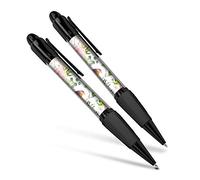 Destination Vinyl Ltd Beautiful and comfortable Set of 2 Matching Pens - Pretty Robin Bird Pink Rose Flower #15920