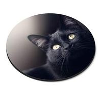 Destination Vinyl Ltd Beautiful Black Cat Kitten - Flexible Round 5mm Rubber Mouse Mat Pad Office Home Novelty Printed Desk Accessory 2603