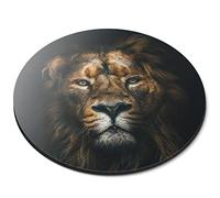 Destination Vinyl ltd Beautiful Lion Portrait Big Cat Flexible Round 5mm Rubber Mouse Mat Pad Office Home Novelty Printed Desk Accessory #63017