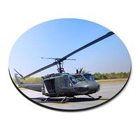 Destination Vinyl ltd Bell Iroquois Huey Helicopter - Flexible Round 5mm Rubber Mouse Mat Pad Office Home Novelty Printed Desk Accessory - 44261