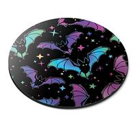 Destination Vinyl ltd Black Halloween Bats Spooky Flexible Round 5mm Rubber Mouse Mat Pad Office Home Novelty Printed Desk Accessory #170406
