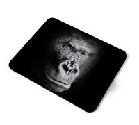 Destination Vinyl ltd Black & White Gorilla Wild Animal Flexible Rectangle 5mm Rubber Mouse Mat Pad Office Home Novelty Printed Desk Accessory #63024