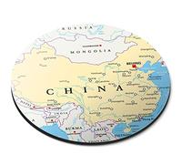 Destination Vinyl Ltd China Map Asia Globe Maps Flexible Round 5mm Rubber Mouse Mat Pad Office Home Novelty Printed Desk Accessory #52709