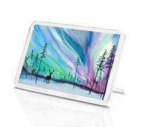 Destination Vinyl ltd Classic Magnet With Stand - Northern Lights Christmas Light Deer #45887
