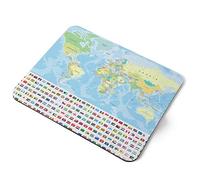 Destination Vinyl ltd Colour World Atlas Map Flexible Rectangle 5mm Rubber Mouse Mat Pad Office Home Novelty Printed Desk Accessory #52722