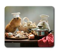 Destination Vinyl Ltd Comfortable Mouse Mat - Adorable Chef Guinea Pig Pet 23.5 x 19.6 cm (9.3 x 7.7 inches) for Computer & Laptop, Office, Non-slip Base - RM3857