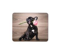 Destination Vinyl Ltd Cute French Bulldog Puppy Mouse Mat Pad - Dog Rose Girls Gift PC Computer #8715