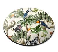 Destination Vinyl Ltd Exotic Tropical Botanical Pattern - Flexible Round 5mm Rubber Mouse Mat Pad Office Home Novelty Printed Desk Accessory 21511