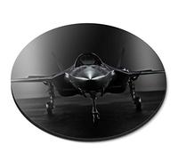 Destination Vinyl ltd F35 Military Fighter Jet Plane Aircraft - Flexible Round 5mm Rubber Mouse Mat Pad Office Home Novelty Printed Desk Accessory - 44990