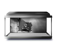 Destination Vinyl Ltd Fish Tank Background 90x45cm BW - Jolly Roger Pirate Flag | Poster Backdrop Decoration Paper #41990