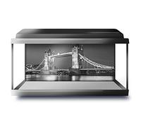 Destination Vinyl Ltd Fish Tank Background 90x45cm BW - Tower Bridge London England | Poster Backdrop Decoration Paper #38438