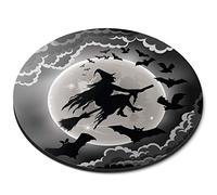 Destination Vinyl Ltd Flying Witch Witchcraft Bats - Flexible Round 5mm Rubber Mouse Mat Pad Office Home Novelty Printed Desk Accessory 14408