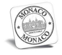 Destination Vinyl ltd Fridge Magnet bw - Monaco Monte Carlo Stamp #41850