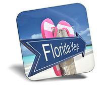 Destination Vinyl Ltd Fridge Magnet - Florida Keys Beach Sign America USA 16691