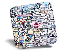 Destination Vinyl ltd Fridge Magnet - Kansas City Missouri America USA Travel Map for Office, Cabinet and Whiteboard, Magnetic Stickers, 45455