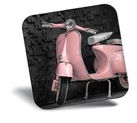 Destination Vinyl ltd Fridge Magnet - Pink Retro Scooter Moped Bike 24020