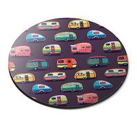 Destination Vinyl Ltd Fun Caravans Caravan Camping - Flexible Round 5mm Rubber Mouse Mat Pad Office Home Novelty Printed Desk Accessory 3172