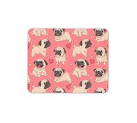 Destination Vinyl Ltd Funny Pug & Hearts Mouse Mat Pad - Dog Puppy Cute Pink Gift PC Computer #8372