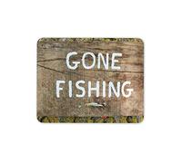 Destination Vinyl Ltd Gone Fishing Mouse Mat Pad - Sign Fish Dad Fly Father's Day Computer #15328