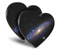 Destination Vinyl ltd Great Coasters (Set of 2) Heart - Andromeda Spiral Galaxy Space Drink Glossy Coasters/Tabletop Protection for Any Table Type #21138