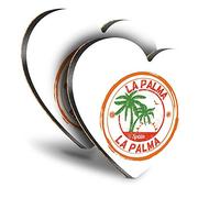 Destination Vinyl ltd Great Coasters (Set of 2) Heart - La Palma Spain Espana Palm Trees Drink Glossy Coasters/Tabletop Protection for Any Table Type #6101